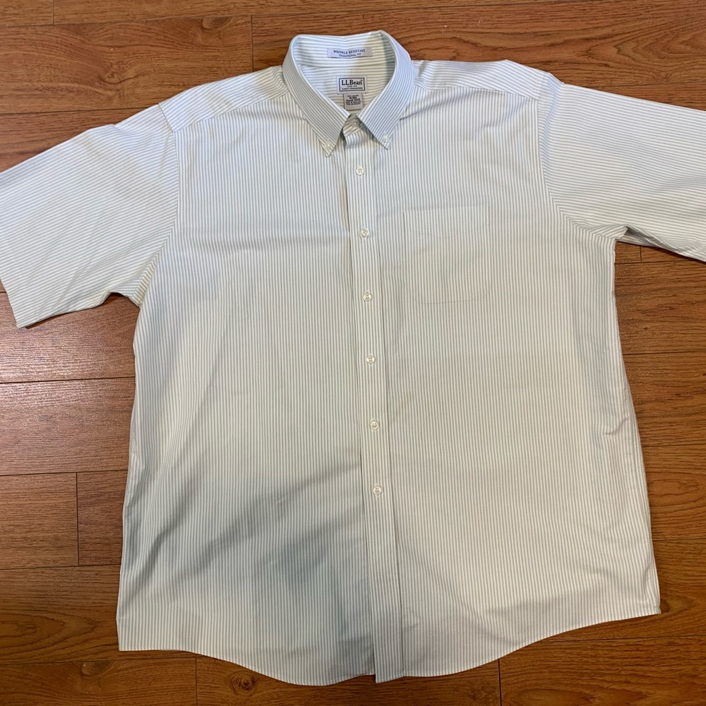 LL Bean XXL Wrinkle-Free Striped Shirt